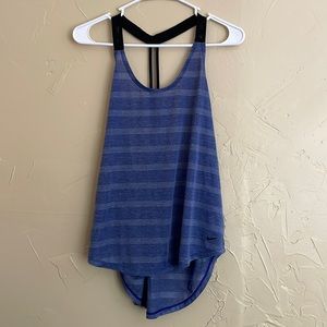 Nike Womens Sz M Elastika Elevate Omega Blue T Back Tank Top